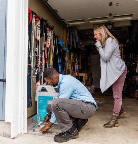 pest control specialist helping a customer