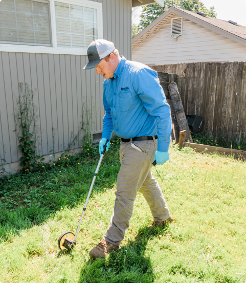 Technician in the yard
