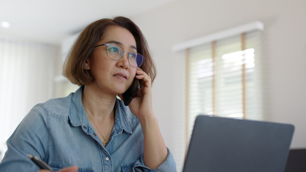 person on a computer
