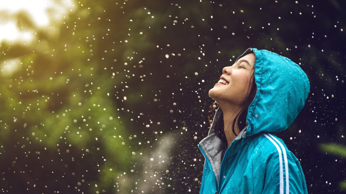 Woman in the rain