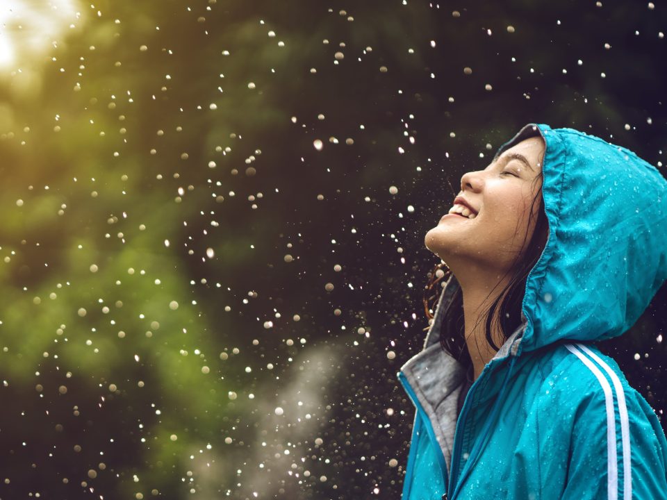 Woman in the rain